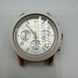 Michael Kors Runway MK5145 Womens Stainless Steel Analog Dial Quartz Watch Ivory